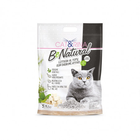 Cat&Rina - Lettiera per gatti Benatural al tofu con carboni attivi - 5,5L
