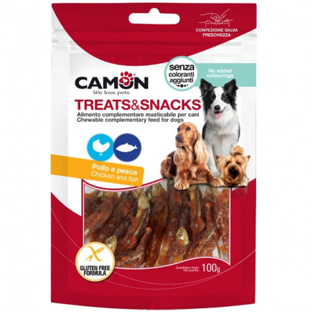 Camon - Treats&Snack Involtini di Pollo con Pesce 100 GR