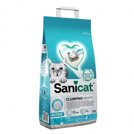 Sanicat Active Lettiera per gatti agglomerante profumata al sapone di Marsiglia 10 litri