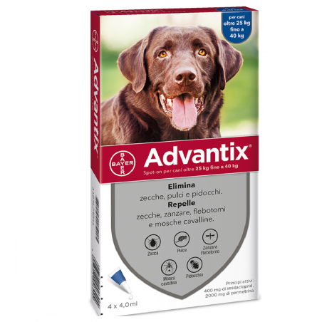 ADVANTIX SPOT-ON CANI OLTRE 25 KG FINO A 40 KG 6X4,0ML