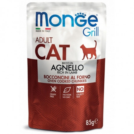 Monge Cat grill buste adult agnello 85 gr