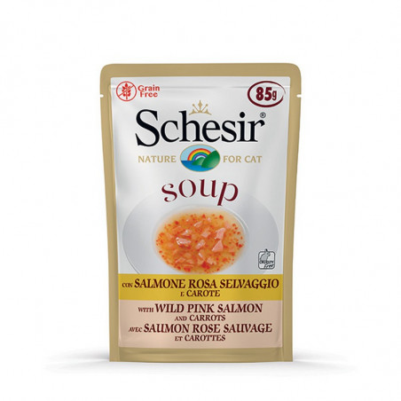 Schesir cat Soup con Salmone Rosa Selvaggio e Carote 85gr