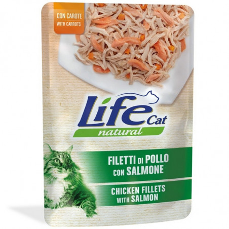 Life Pet Care - Life Cat Natural Adult Pollo, Salmone e Carote - 70gr