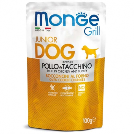 MONGE DOG GRILL PUPPY POLLO E TACCHINO 85 GR.