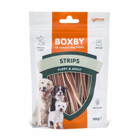 BOXBY STREIPS PUPPY E ADULT 100 GR