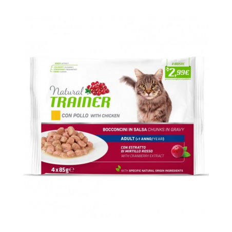 Trainer Natural Adult Cat Flowpack con POLLO - 4x85gr