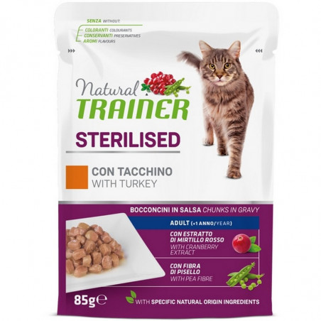 Trainer Natural Cat Sterilised Adult Bocconcini in Salsa con Tacchino - 85gr