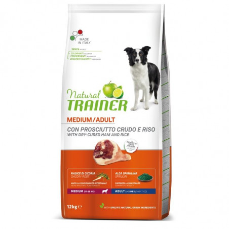 Trainer Natural Adult Dog Medium con Prosciutto Crudo e Riso - 12Kg