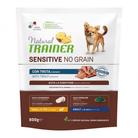 Trainer Natural Sensitive No Grain Small&Toy Adult con Trota e Patate - 800gr