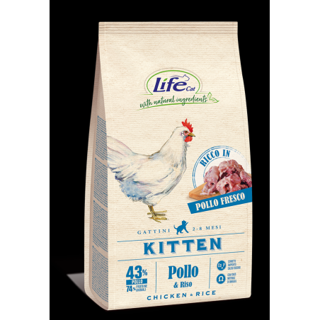 LIFECAT NATURAL SECCO KITTEN SALMONE 400 GR