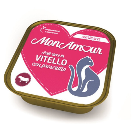 MONAMOUR CAT STERILIZZATO PATE VITELLO CON PROSCIUTTO 100 GR