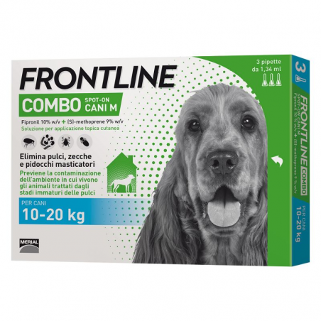 Frontline Combo Spot-On - Antiparas. per cani da 10 a 20kg - 3 pipette da 1.34ml