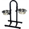 Leopet Supporto Rialzato ad U Regolabile con 2 Ciotole 1800 ml. in Acciaio Inox Altezza 60 cm