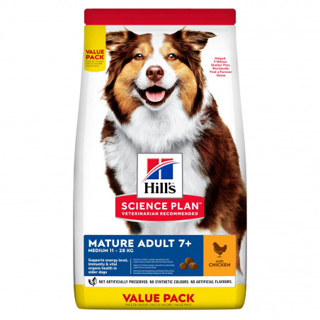 Hill's Science Plan Medium Mature Adult 7+ Alimento per Cani con Pollo 2,5 KG.