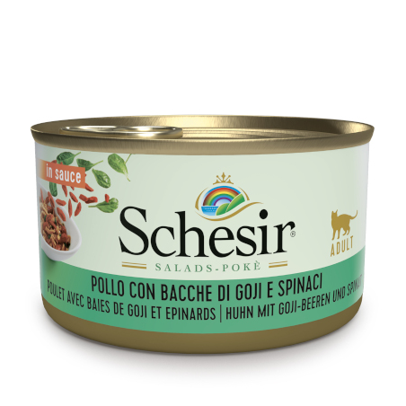 SCHESIR CAT POLLO GOJI E SPINACI 85 GR.