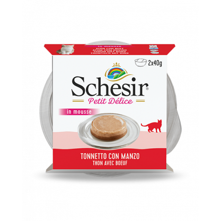 SCHESIR CAT IN MOUSSE TONNETTO CON MANZO 2*40 GR.