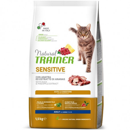 Trainer Natural Sensitive Cat Adult con Anatra ed Estratto di Ananas - 1,5Kg