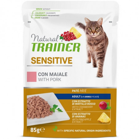 NATURAL TRAINER CAT Sensitive Adult con maiale 85GR