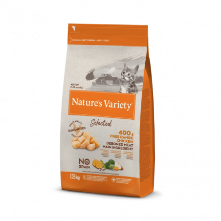 Nature's variety gatto - linea selected - kitten pollo 1,25 kg.