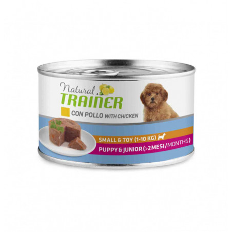 Trainer cane natural puppy & junior small & toy pollo da 150 gr in lattina