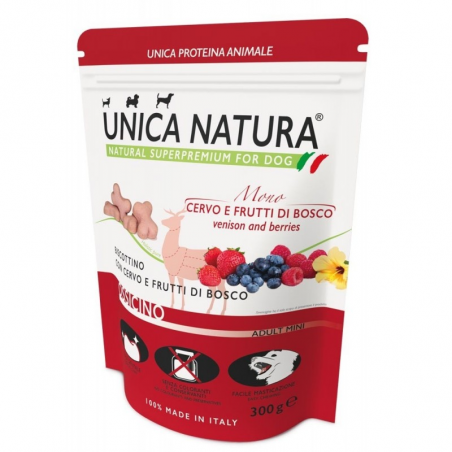 UNICA NATURA SNACK OSSICINI CERVO E FRUTTI DI BOSCO 300 GR