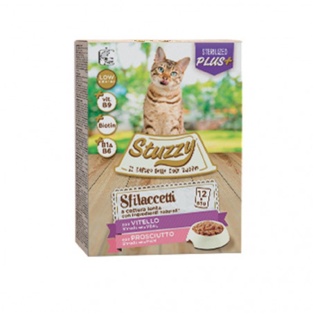 STUZZY CAT SFILACCETTI STERILIZED VITELL E PROSCIUTTO 12 X 85 GR