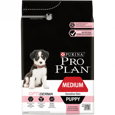 Purina Pro Plan Medium Puppy Sensitive Skin Optiderma con Salmone - 12Kg