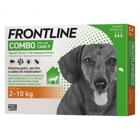 Frontline Combo Spot-On - Antiparas. per cani da 2 a 10kg - 3 pipette da 0,67ml