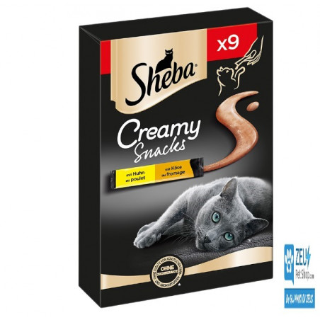 SHEBA CREAMY SNACKS POLLO E FORMAGGIO 9X12 GR
