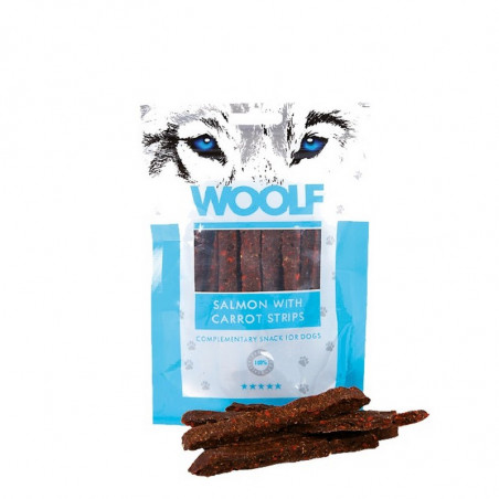 Woolf - Strisce di Salmone e Carote - 100gr