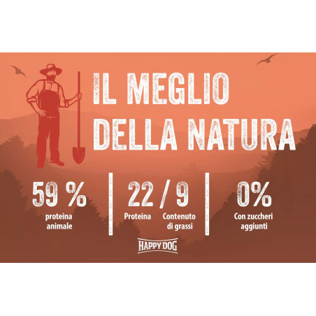 HAPPY DOG NATUR CROQ SALMONE E RISO 11 KG