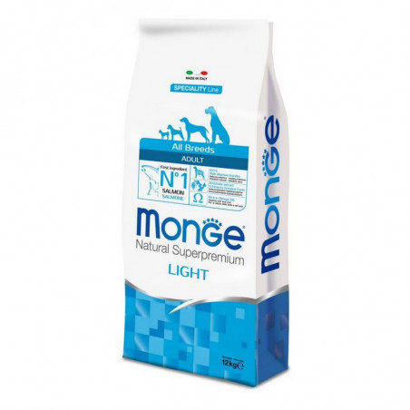 MONGE ADULT All Breeds Adult Light Salmone & riso 12 KG