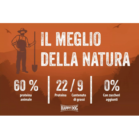 HAPPY DOG NATURE CROQ MANZO E RISO 11 KG