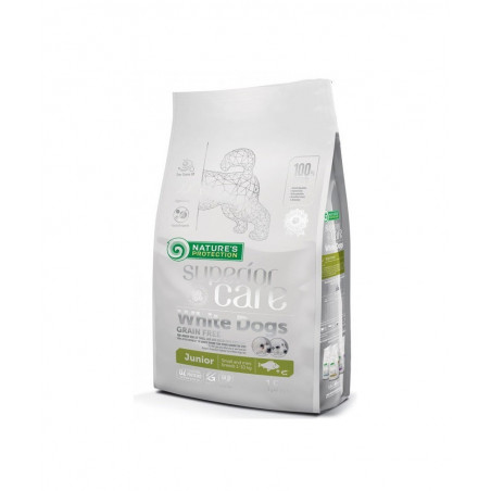 Nature's Protection Superior Care White Dogs Grain Free per Cani Junior Mini con Pesce Bianco da 1,5kg