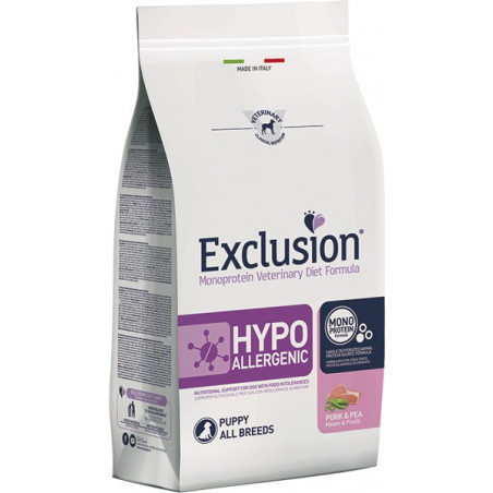Exclusion - Diet Hypoallergenic Puppy Maiale e Piselli da 2 Kg