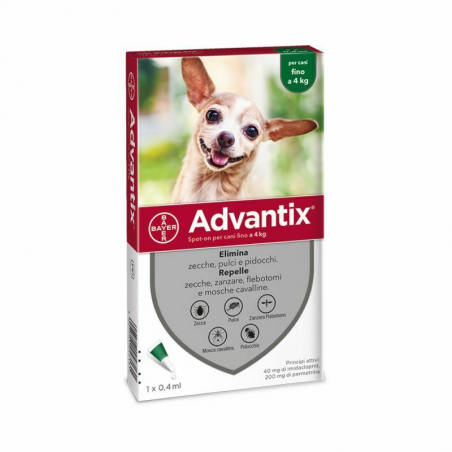 ADVANTIX SPOT-ON PER CANI FINO A 4 KG MONO USO