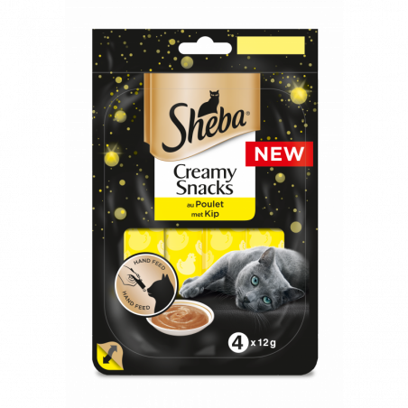 SHEBA CREAMY SNACK POLLO 4X12 GR