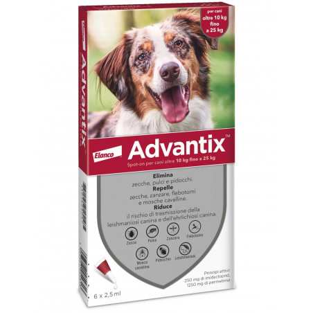 ADVANTIX SPOT-ON CANI OLTRE 10 KG FINO A 25 KG 6X2,5ML