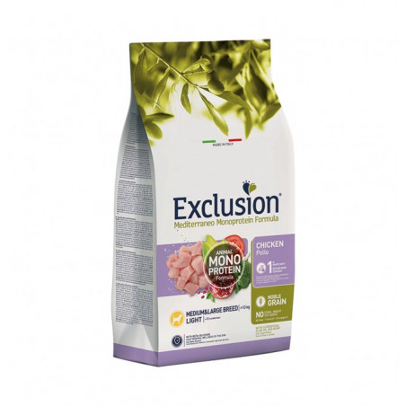 Exclusion Cane Mediterraneo Monoprotein Adulto Medium&Large Light Pollo 3 kg