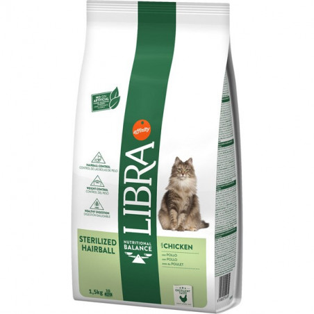 LIBRA CAT STERILIZED HAIRBALL POLLO 1.5 KG