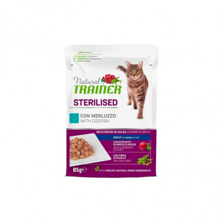 Trainer Natural Sterilised Cat Adult Bocconcini con Merluzzo - 85gr