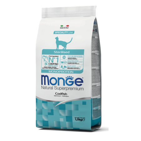 MONGE CAT STERILIZZATO MERLUZZO 1,5 KG
