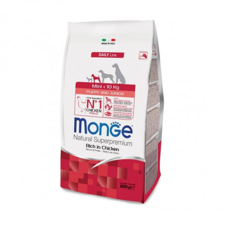 Monge dog mini Puppy and Junior Pollo 800 gr.