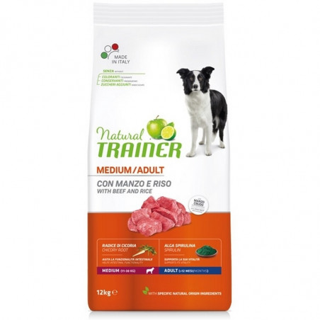 Trainer Natural Dog Medium Adult con Manzo e Riso - 12Kg