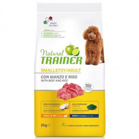Trainer Natural Adult Dog Small&Toy con con Manzo e Riso - 2kg