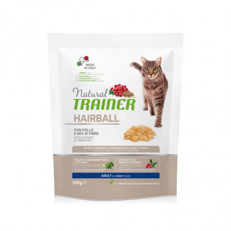 Trainer Natural Hairball Cat Adult al Pollo e mix di fibre - 300gr