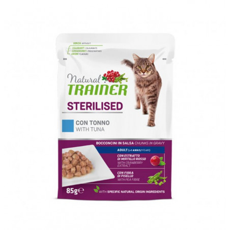TRAINER GATTO NATURAL ADULT STERILIZZATO CON TONNO BOCCONCINI IN SALSA DA 85 GR IN BUSTA