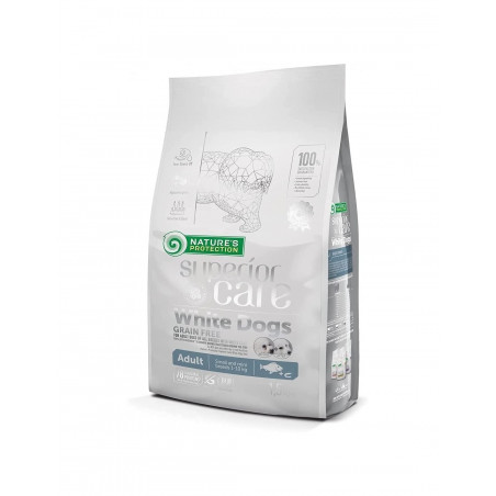 Nature's Protection - Superior Care - WHITE DOGS Adult Small & Mini GRAIN FREE con PESCE BIANCO 1,5 Kg