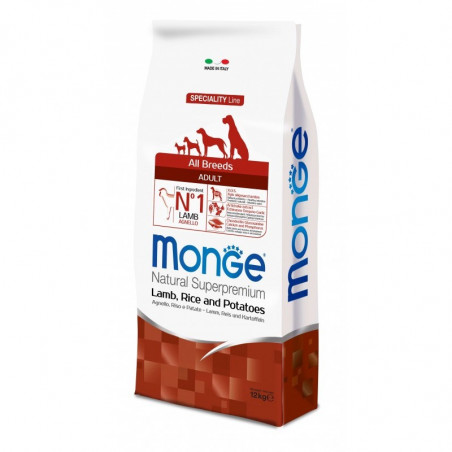 MONGE ADULT All Breeds Adult Agnello, riso & patate 12KG