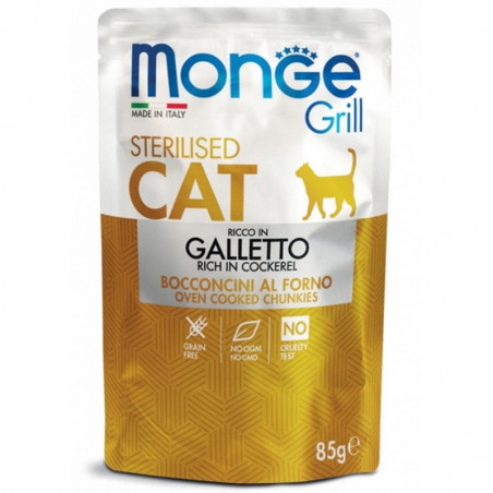 Monge Cat grill buste sterilised galletto 85 gr